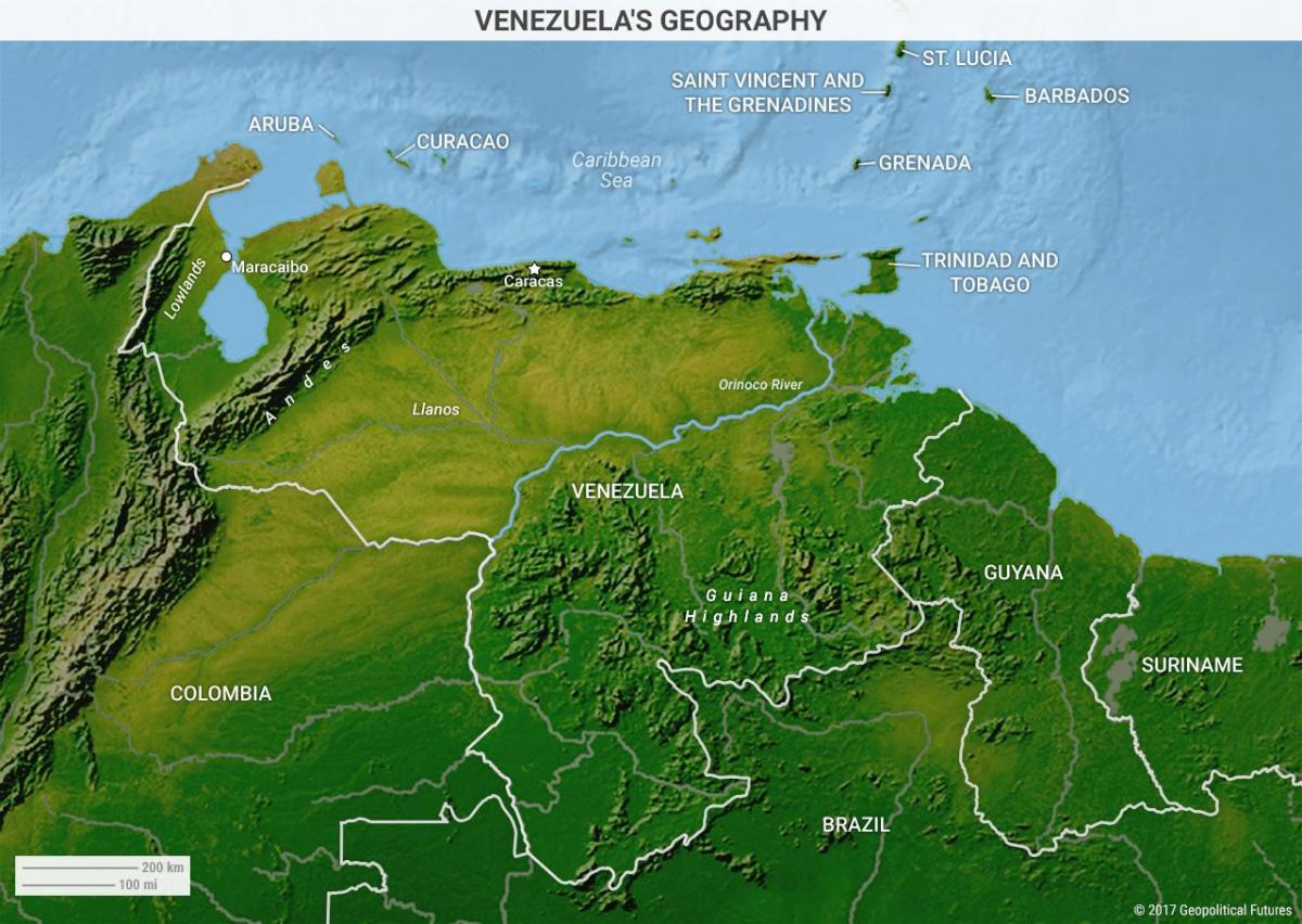 mapa venezuely geografie