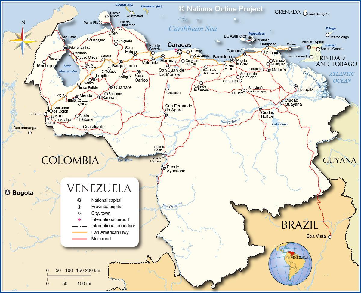 podrobná mapa venezuela