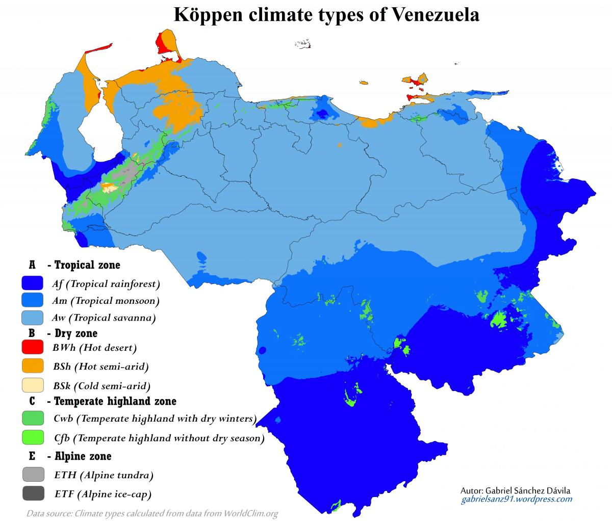 mapa venezuely klimatu