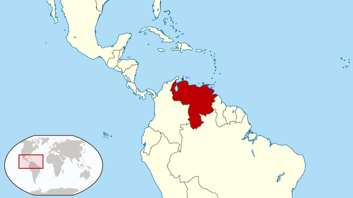 venezuela na mapě jižní ameriky