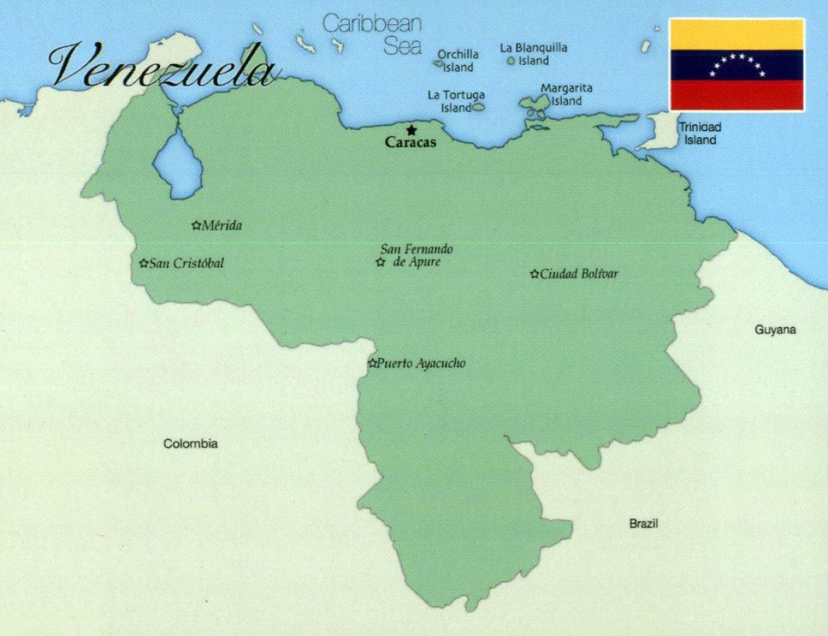 mapa s městy venezuela