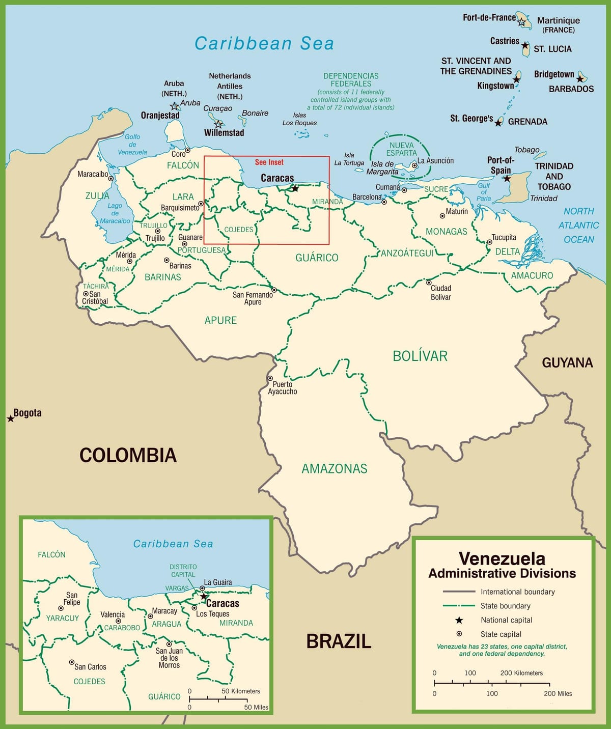 mapa venezuely politické