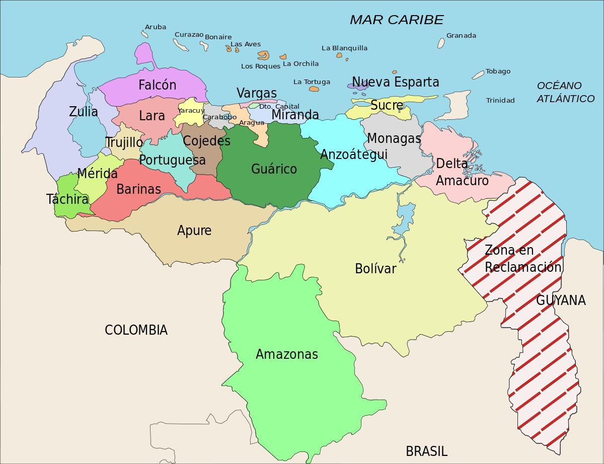 mapa venezuely státy