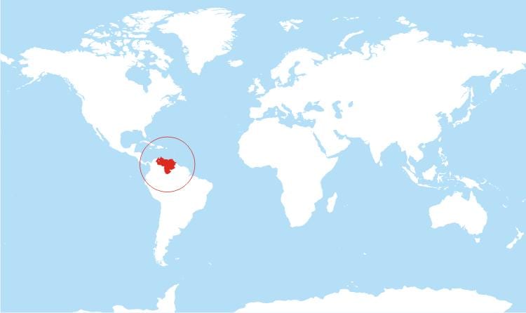 mapa venezuely místo na světě