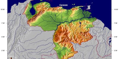 Mapa fyzická mapa venezuela