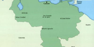 Mapa s městy venezuela