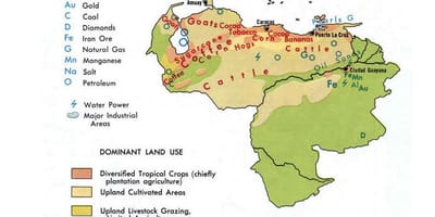 Mapa venezuely přírodních zdrojů