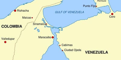Mapa zálivu venezuela